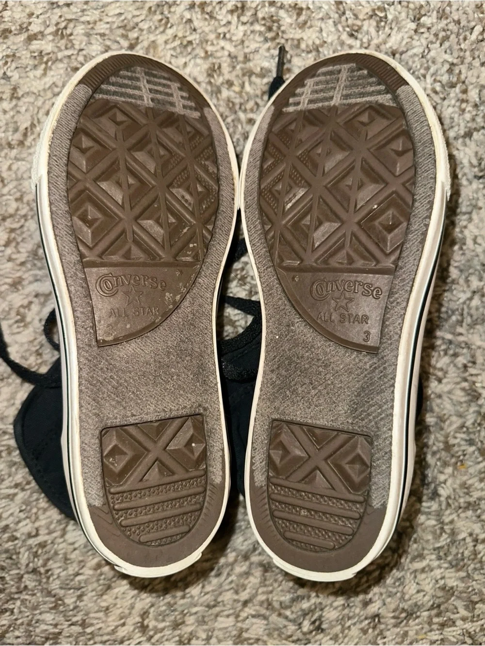 Converse Black High-Top Sneakers with Gray and Blue Camo Lining